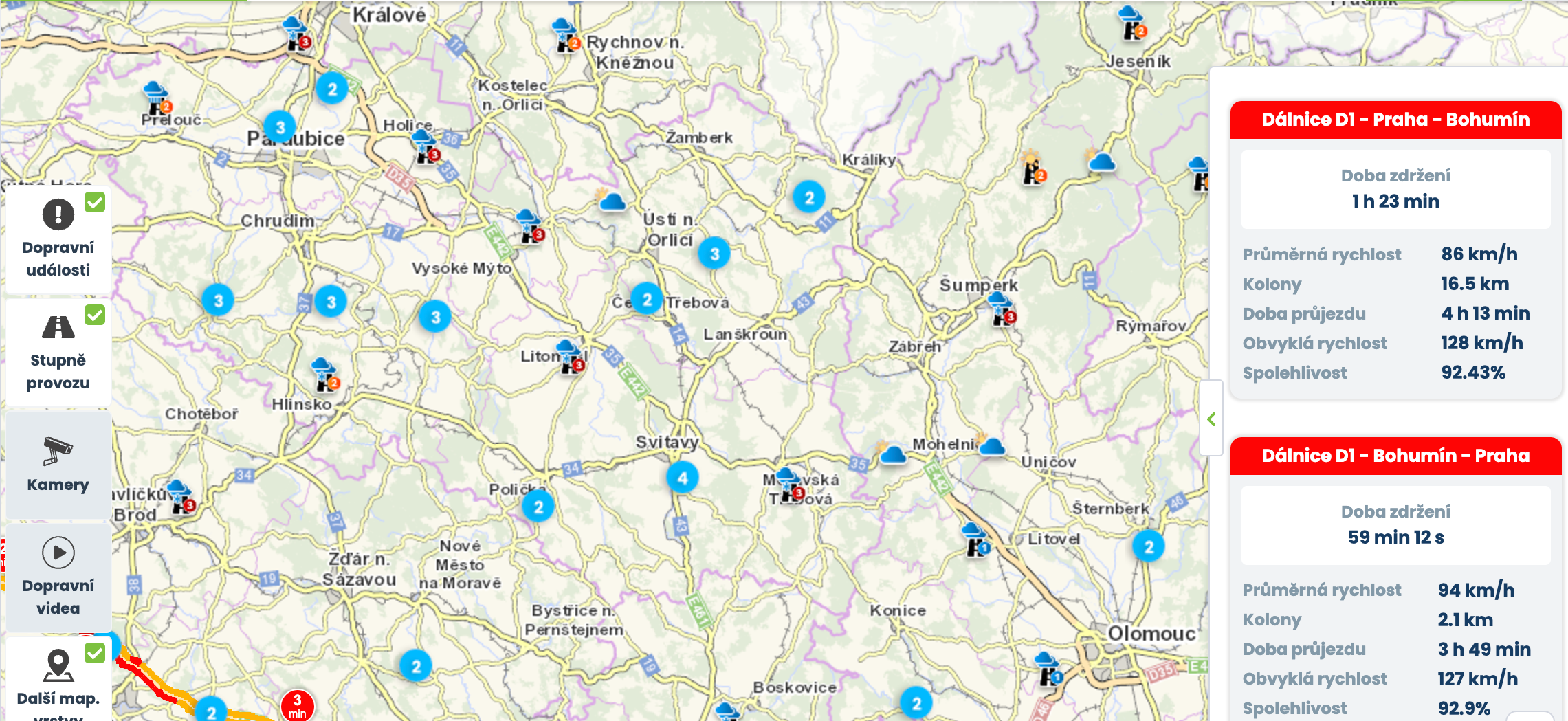 Dálnice D1 je zablokovaná v obou směrech.