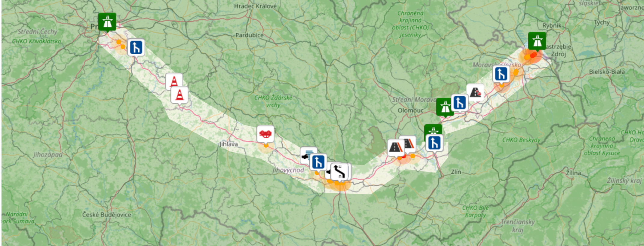 Nehoda na dálnici D1.