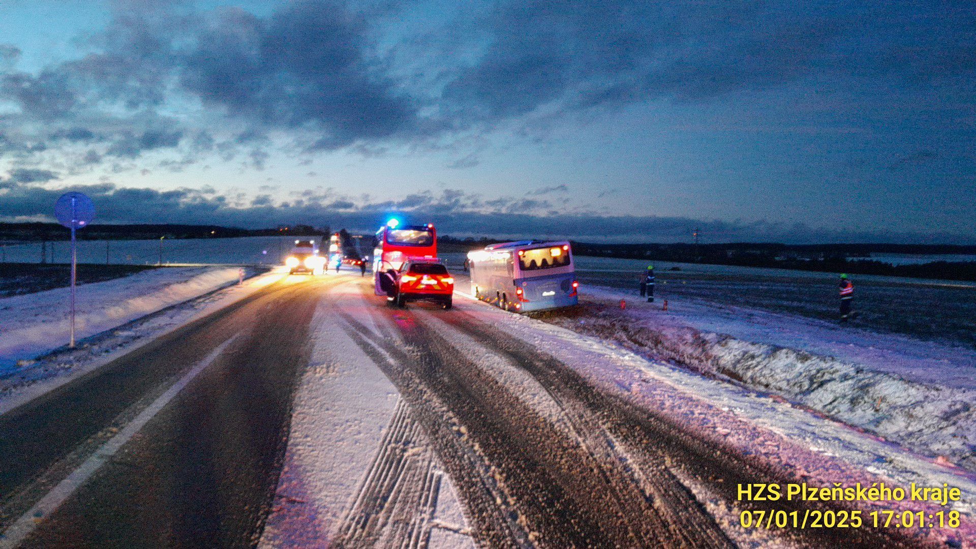 Nehoda autobusu na Plzeňsku.